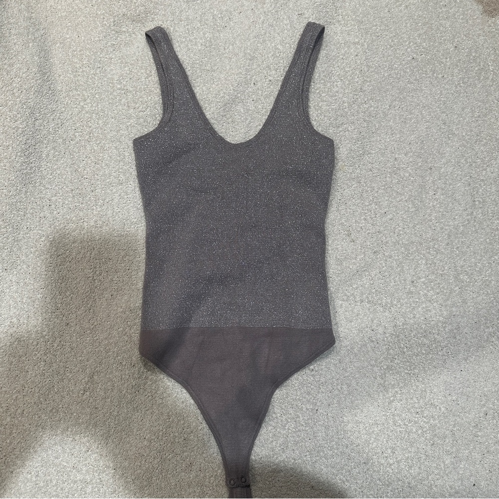 Abercrombie & Fitch Shimmering Gray Bodysuit